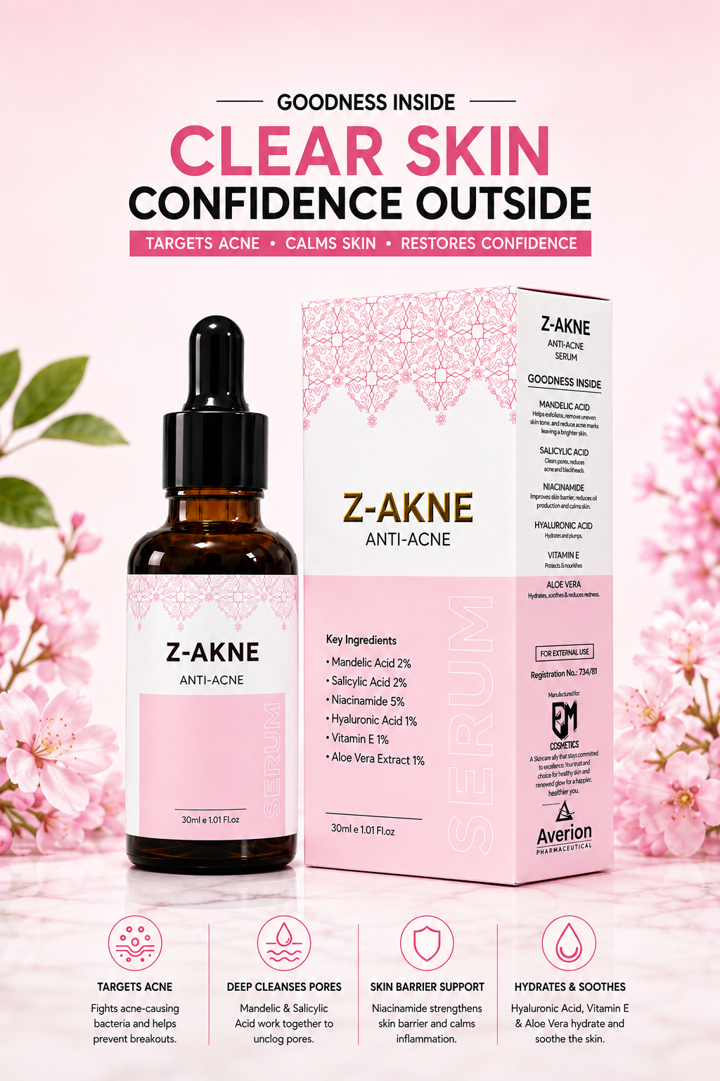 Z-AKNE Anti Acne Serum | For Pimples, Oily & Acne-Prone Skin
